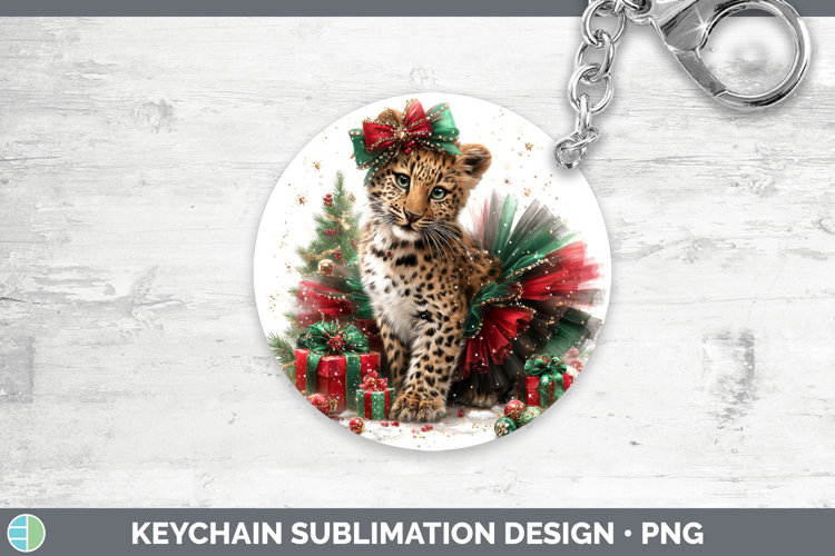 Leopard Keychain Wild Cats Cute Christmas Sublimation Keyrin