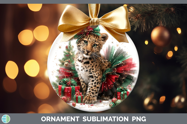 Leopard Ornament Wild Cats Cute Christmas Sublimation Bauble