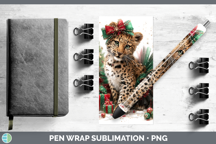 Leopard Pen Wrap Wild Cats Cute Christmas Sublimation Pen De