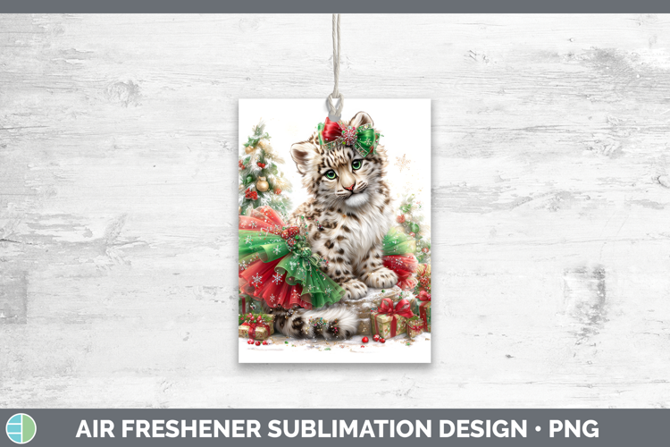 Leopard Snow Air Freshener Wild Cats Cute Christmas Sublimat