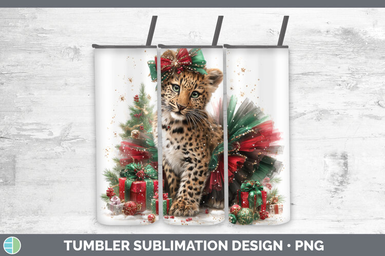 GorgeousWild Cats Cute Christmas Tumbler design.