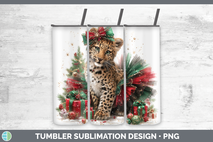 Leopard Tumbler Wild Cats Cute Christmas Sublimation 20 oz S