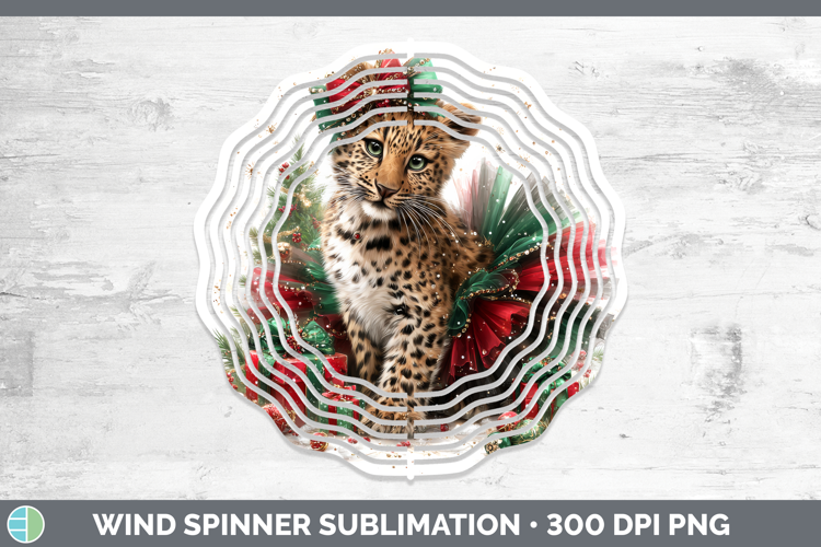 Leopard Wind Spinner Wild Cats Cute Christmas Sublimation Sp