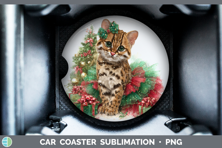 Margay Cat Car Coaster Wild Cats Cute Christmas Sublimation