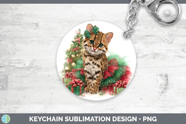 Margay Cat Keychain Wild Cats Cute Christmas Sublimation Key