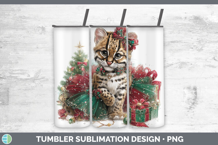 GorgeousWild Cats Cute Christmas Tumbler design.
