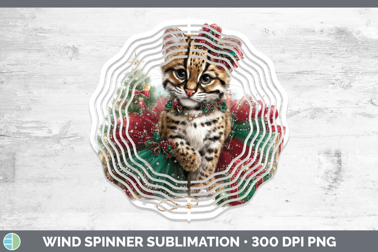 GorgeousWild Cats Cute Christmas Wind Spinner design.