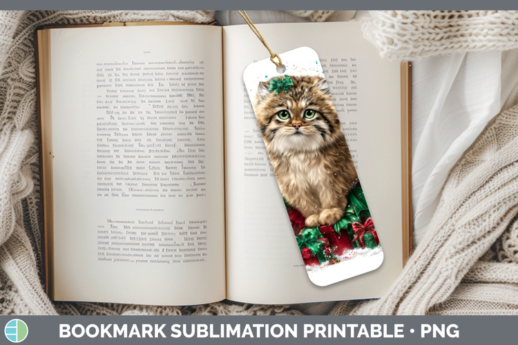 GorgeousWild Cats Cute Christmas Bookmark design.