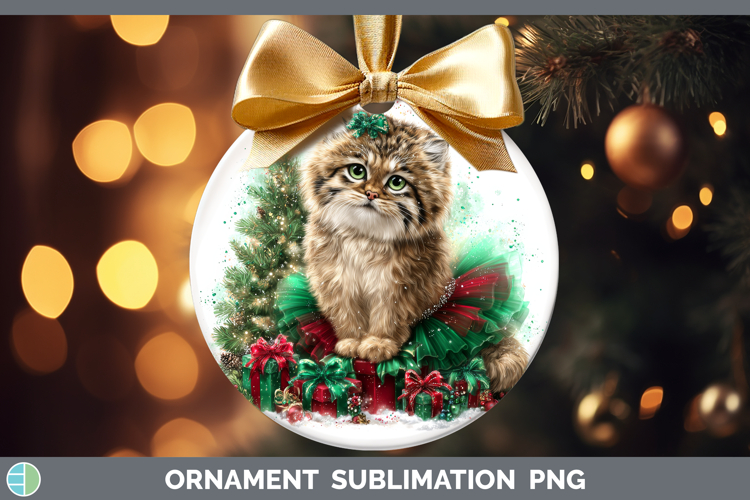 Pallas Cat Ornament Wild Cats Cute Christmas Sublimation Bau