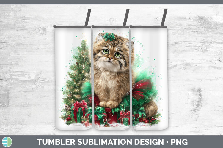 GorgeousWild Cats Cute Christmas Tumbler design.