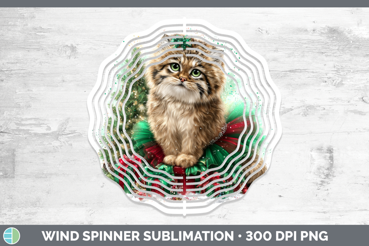 Pallas Cat Wind Spinner Wild Cats Cute Christmas Sublimation