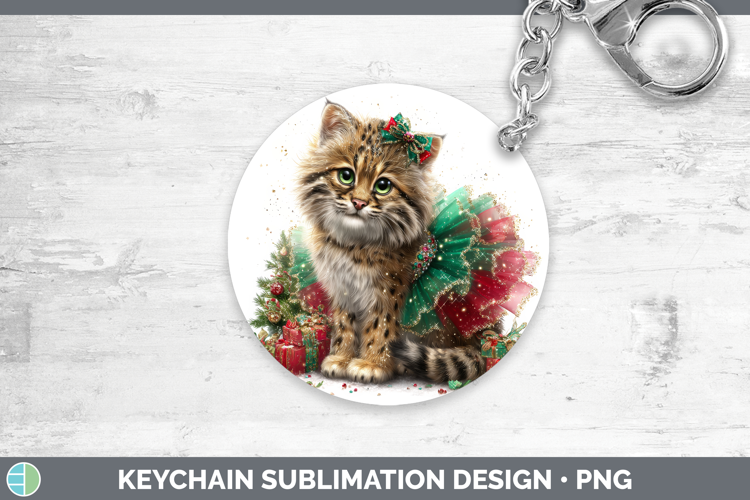 Pampas Cat Keychain Wild Cats Cute Christmas Sublimation Key