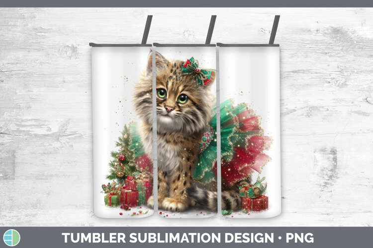 GorgeousWild Cats Cute Christmas Tumbler design.