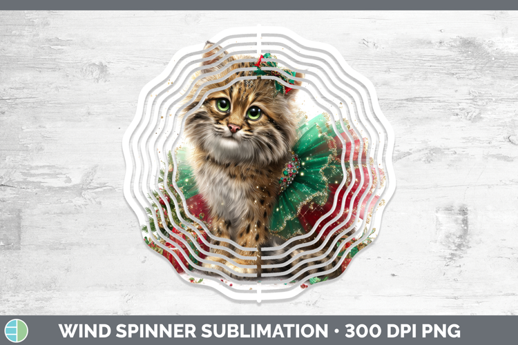Pampas Cat Wind Spinner Wild Cats Cute Christmas Sublimation