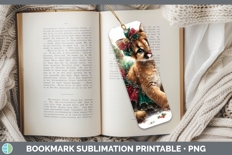 Puma Concolor Bookmark Wild Cats Cute Christmas Sublimation