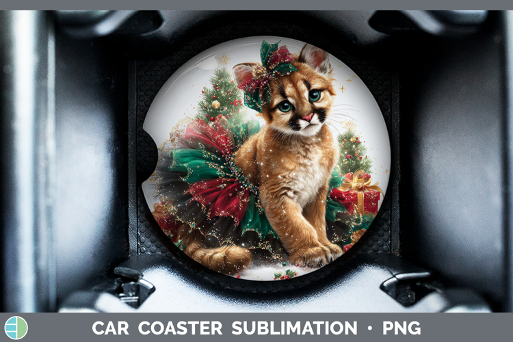 Puma Concolor Car Coaster Wild Cats Cute Christmas Sublimati