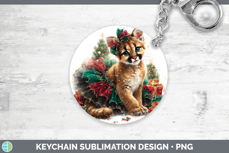 Puma Concolor Keychain Wild Cats Cute Christmas Sublimation