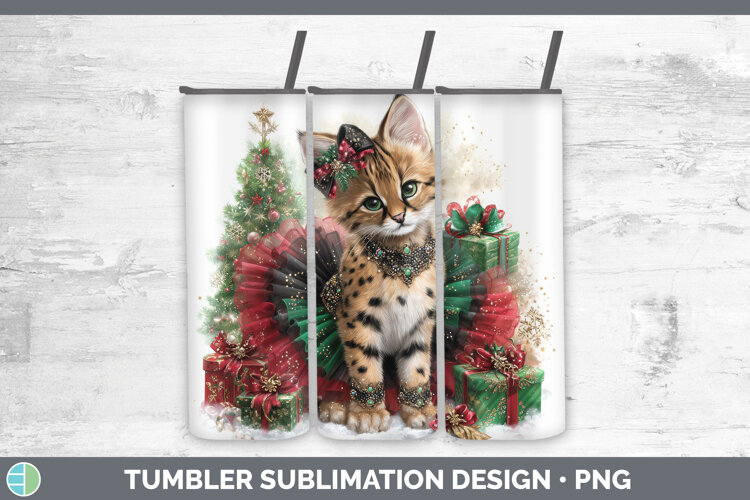 GorgeousWild Cats Cute Christmas Tumbler design.