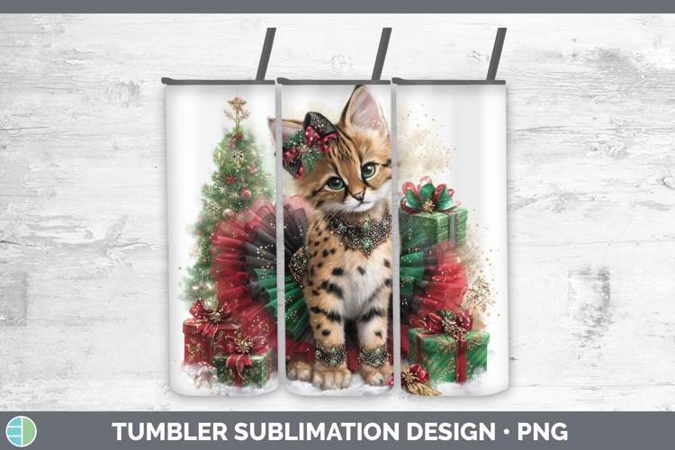 Serval Tumbler Wild Cats Cute Christmas Sublimation 20 oz Sk