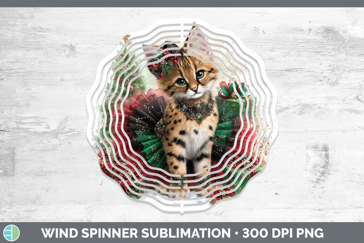 GorgeousWild Cats Cute Christmas Wind Spinner design.