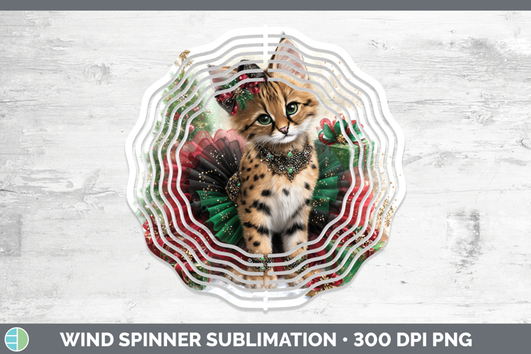 Serval Wind Spinner Wild Cats Cute Christmas Sublimation Spi