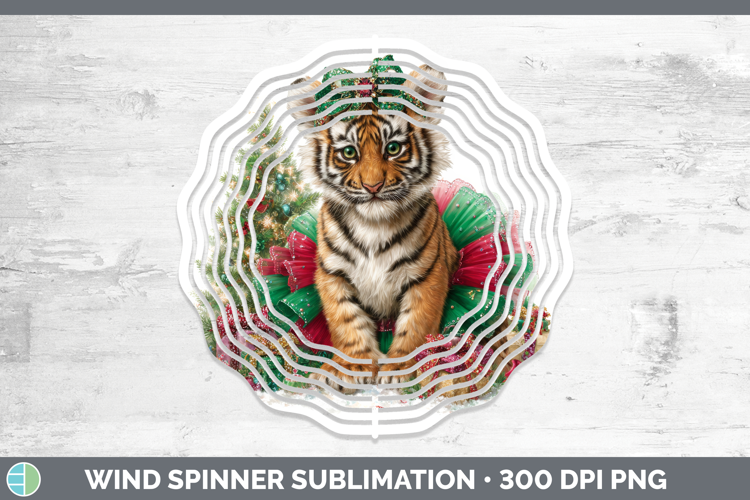 Tiger Wind Spinner Wild Cats Cute Christmas Sublimation Spin