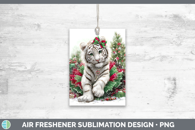 White Tiger Air Freshener Wild Cats Cute Christmas Sublimati
