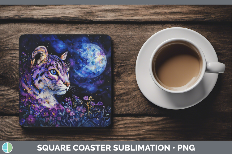 Wild Cats Galaxy Andean Mountain Cat Square Coaster Sublimat