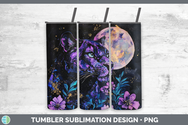 Wild Cats Galaxy Black Panther Tumbler Sublimation 20 oz Ski