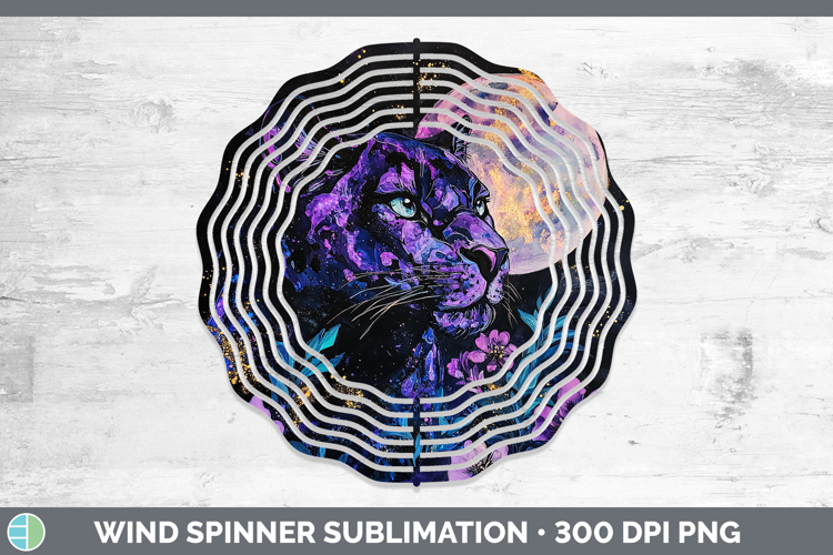 Wild Cats Galaxy Black Panther Wind Spinner Sublimation Spin