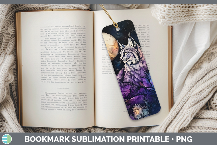 Wild Cats Galaxy Canada Lynx Bookmark Sublimation Printable
