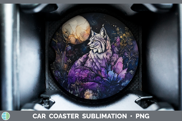 Wild Cats Galaxy Canada Lynx Car Coaster Sublimation Design