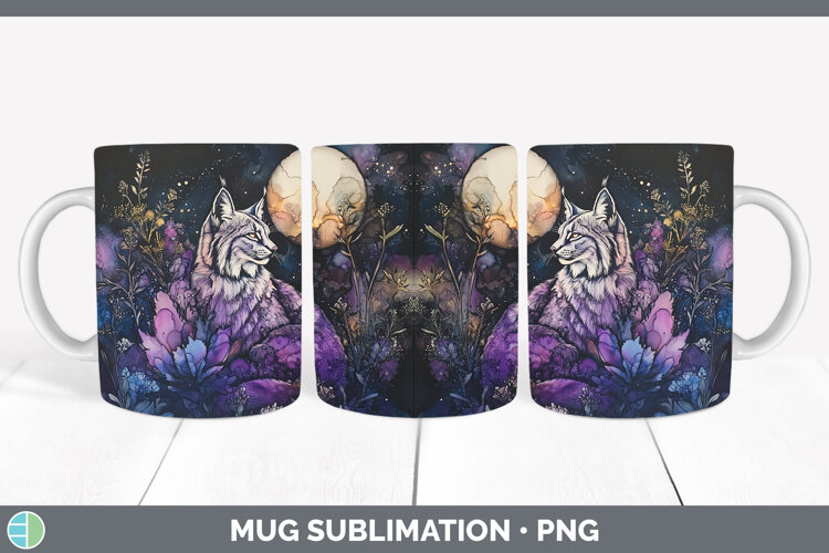 GorgeousWild Cats Galaxy Mug Wrap design.