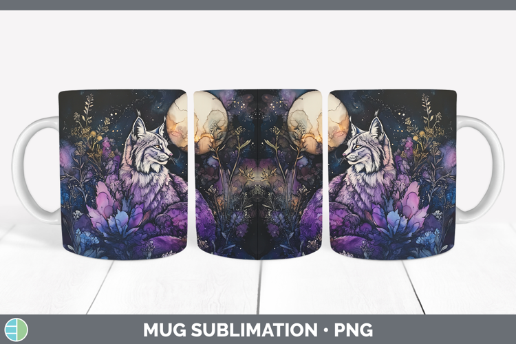 Wild Cats Galaxy Canada Lynx Mug Wrap Sublimation Coffee Cup