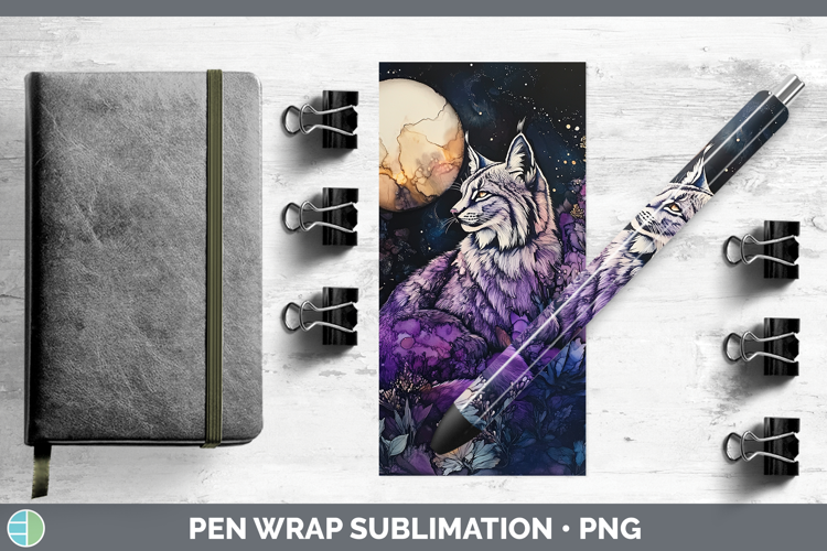 Wild Cats Galaxy Canada Lynx Pen Wrap Sublimation Pen Design