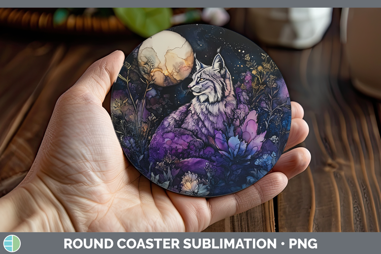 Wild Cats Galaxy Canada Lynx Round Coaster Sublimation Coast