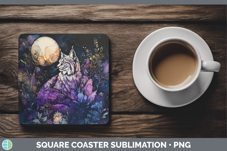 Wild Cats Galaxy Canada Lynx Square Coaster Sublimation Coas