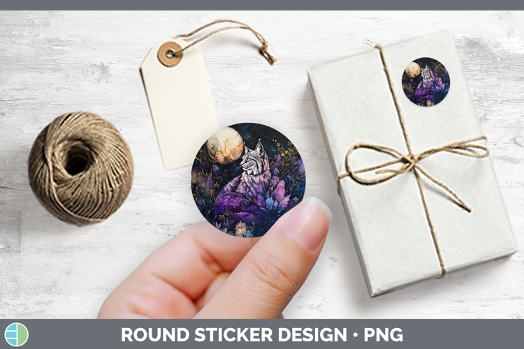 Wild Cats Galaxy Canada Lynx Stickers | Round Labels Designs