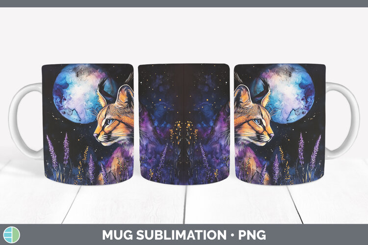 GorgeousWild Cats Galaxy Mug Wrap design.