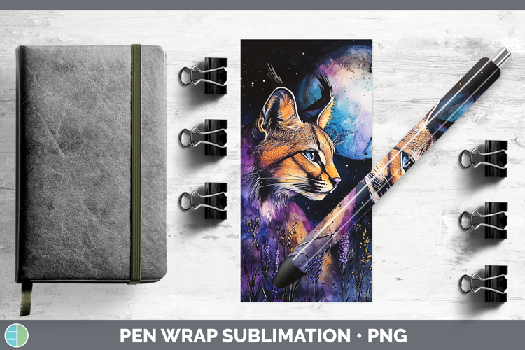 Wild Cats Galaxy Caracal Pen Wrap Sublimation Pen Designs