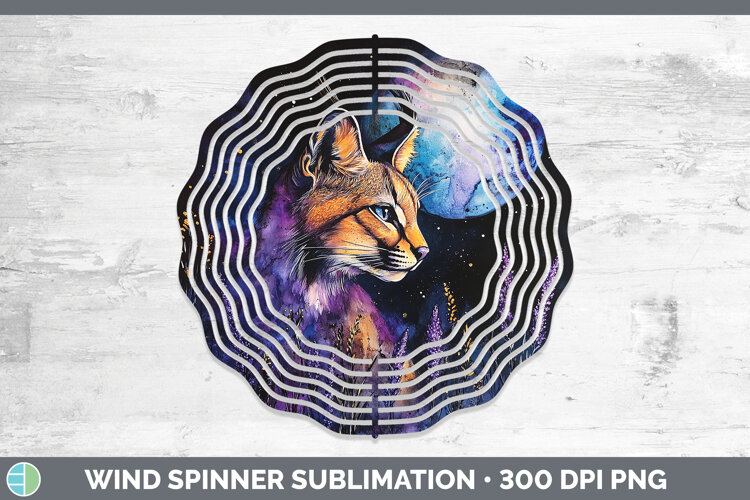 GorgeousWild Cats Galaxy Wind Spinner design.
