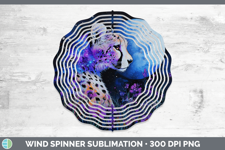 Wild Cats Galaxy Cheetah Wind Spinner Sublimation Spinner De