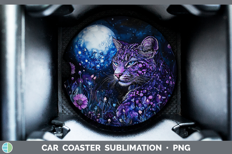 Wild Cats Galaxy Geoffroys Cat Car Coaster Sublimation Desi