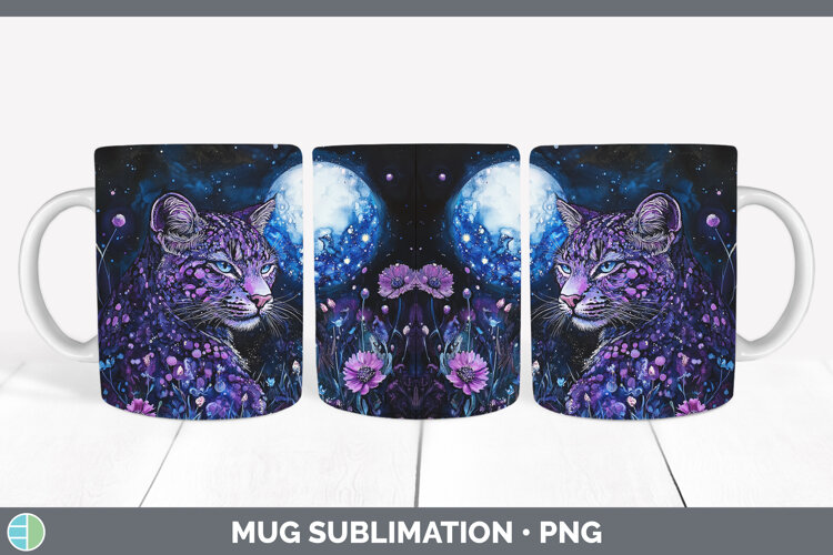 GorgeousWild Cats Galaxy Mug Wrap design.