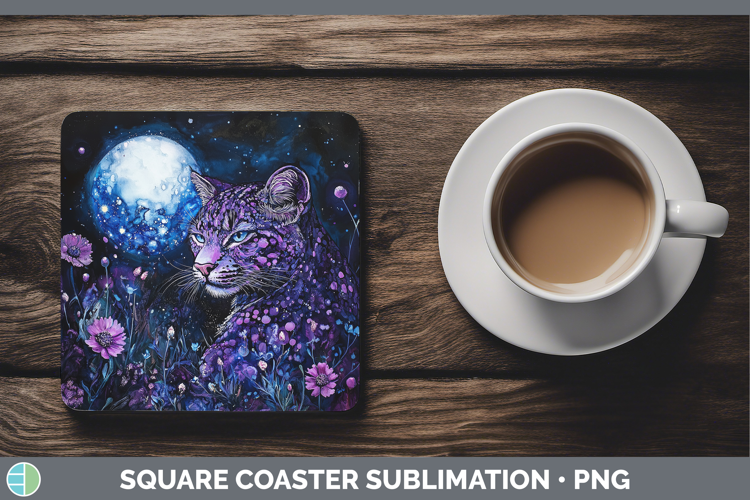 Wild Cats Galaxy Geoffroys Cat Square Coaster Sublimation Co