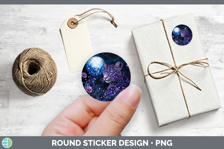 Wild Cats Galaxy Geoffroys Cat Stickers | Round Labels Desig