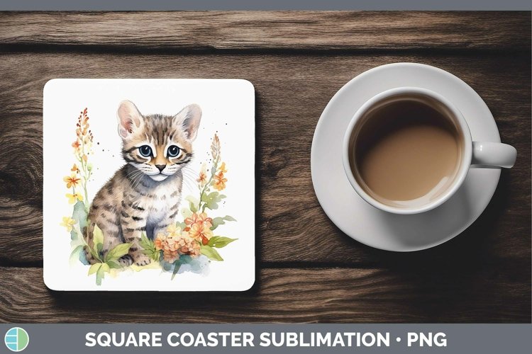 GorgeousWild Cats Square Coaster design.