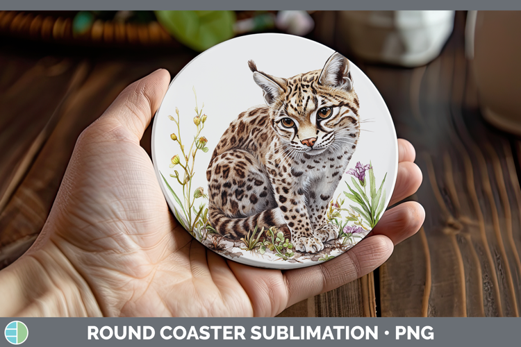 Wild Cats Geoffroys Round Coaster Sublimation Coaster Design
