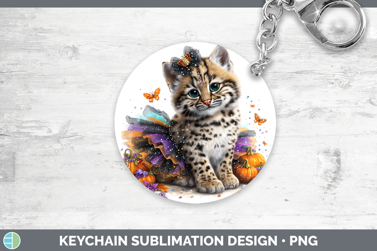Wild Cats Halloween Andean Mountain Cat Keychain Sublimation
