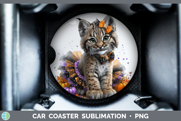 GorgeousWild Cats Halloween Car Coaster design.